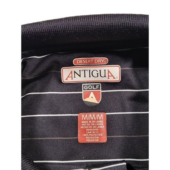 NHL Polo Men Sz M Antigua Golf Dallas Stars 2008 Playoffs‎ Desert Dry Striped - Picture 9 of 9